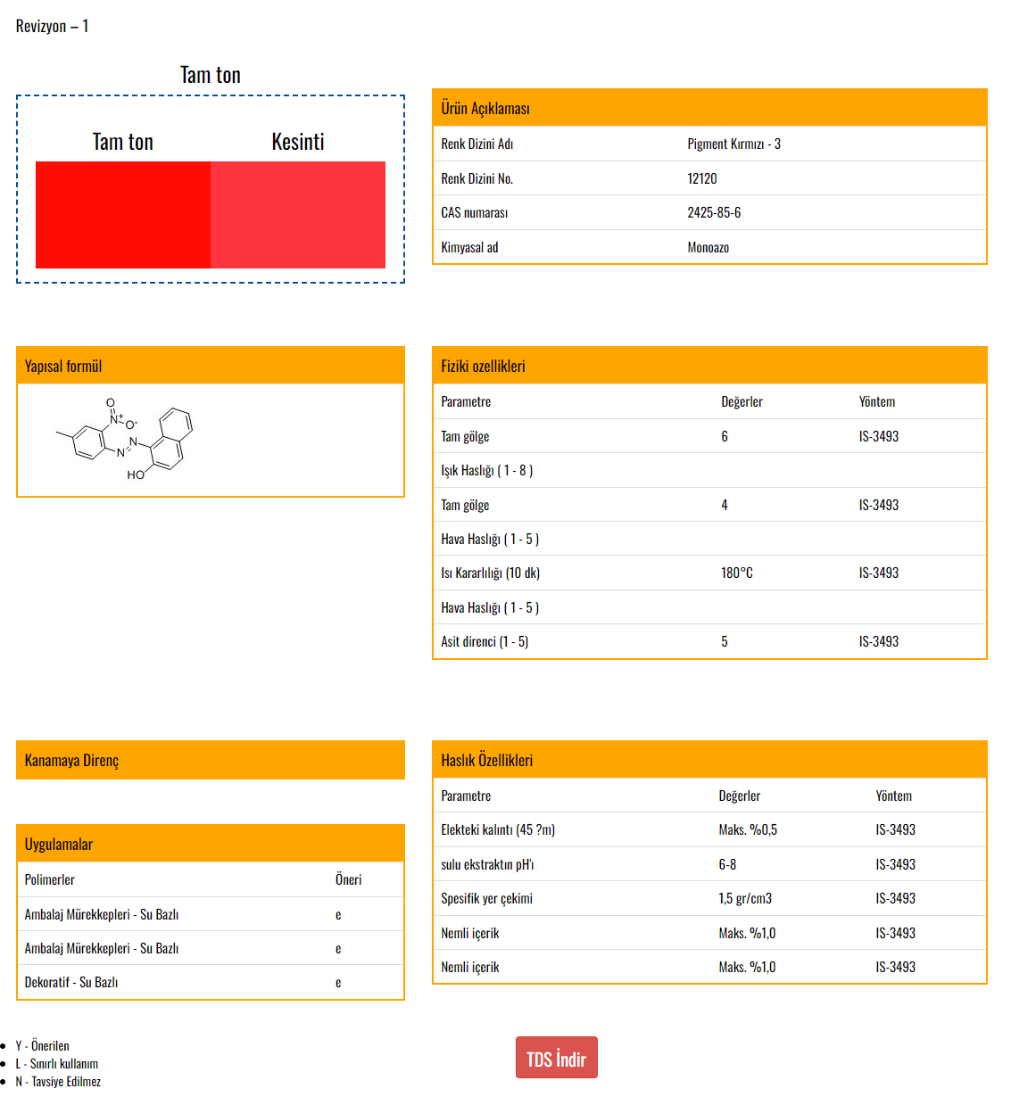 VOXCO PIGMENT KIRMIZI 3 SC